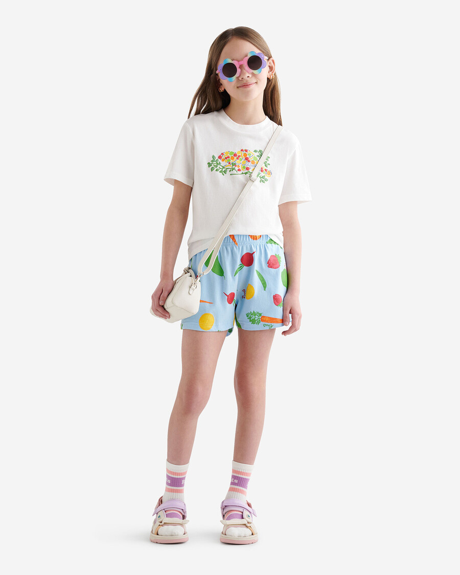 pantalón corto con estampado de jardín para niñas