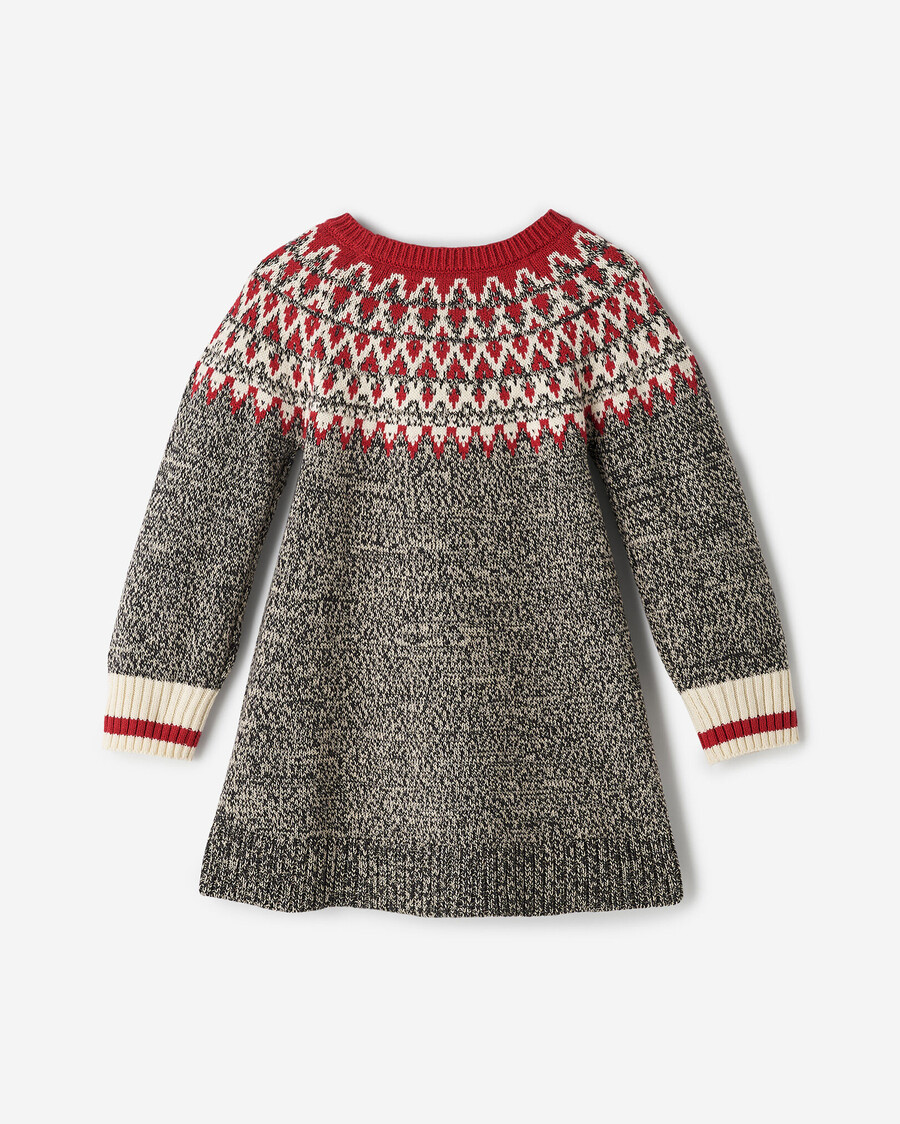 vestido tipo suéter fair isle con diseño de cabaña para niñas pequeñas