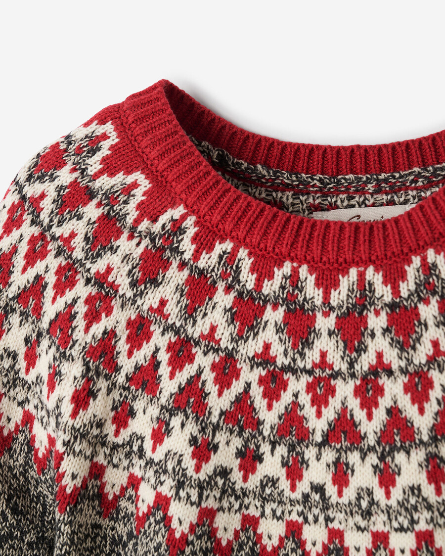 vestido tipo suéter fair isle con diseño de cabaña para niñas pequeñas