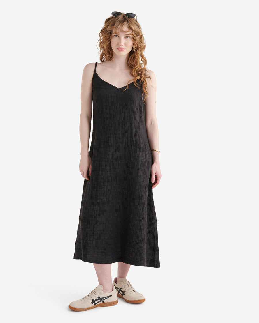 vestido lencero de gasa de algodón isla