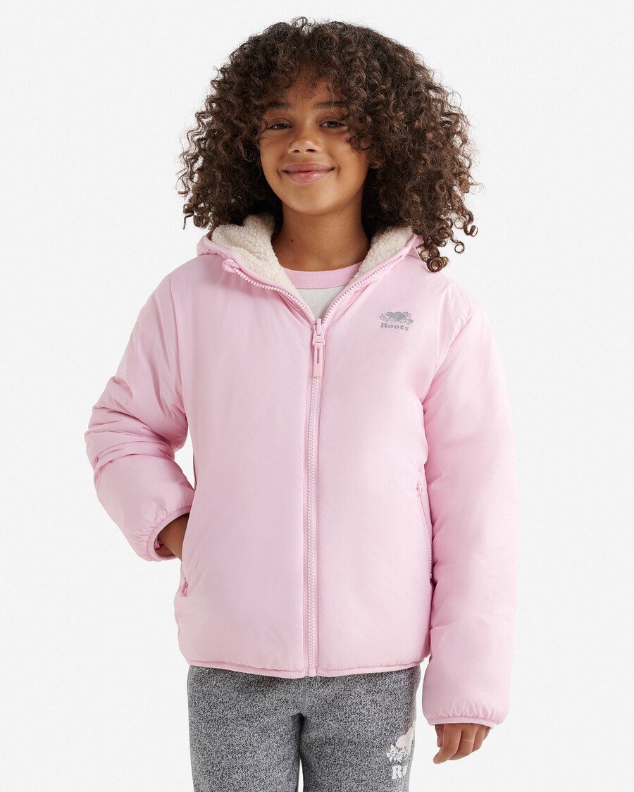 chaqueta polar reversible de piel de oveja para niños