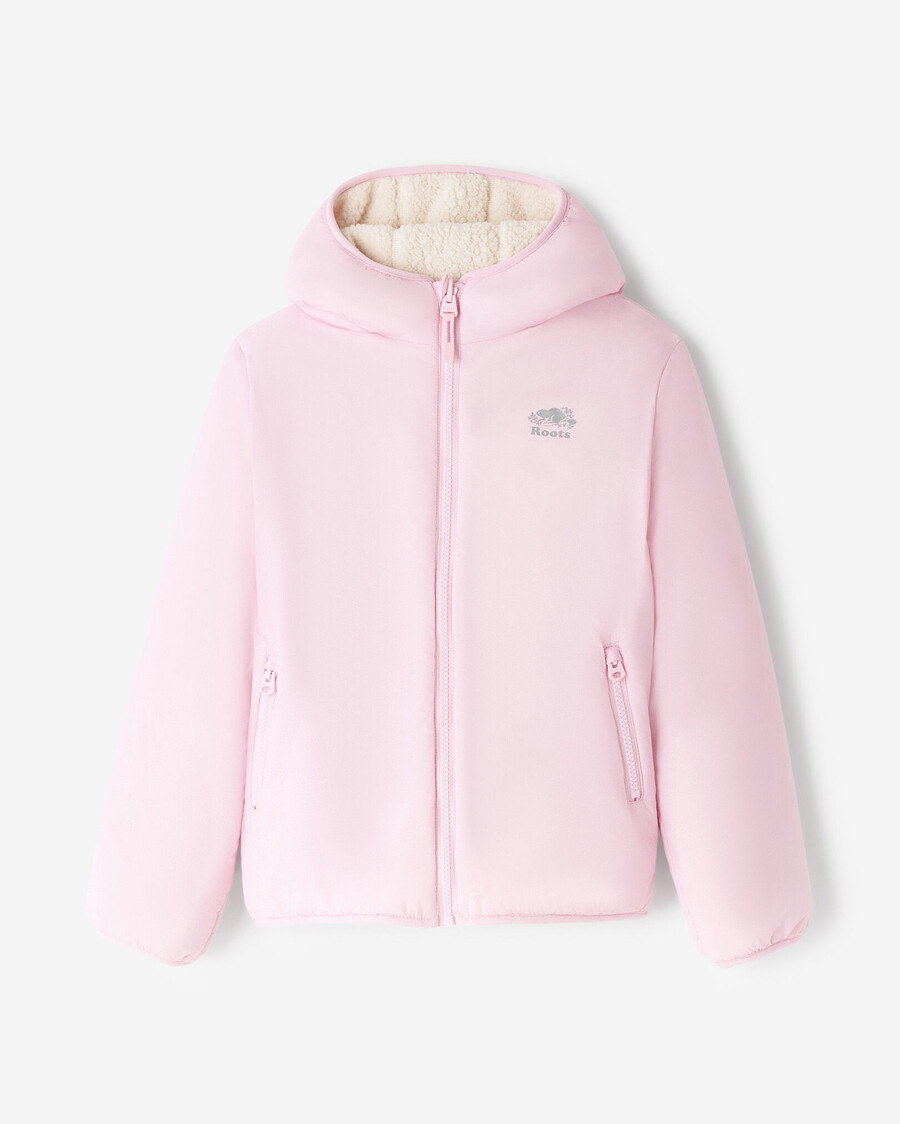 chaqueta polar reversible de piel de oveja para niños