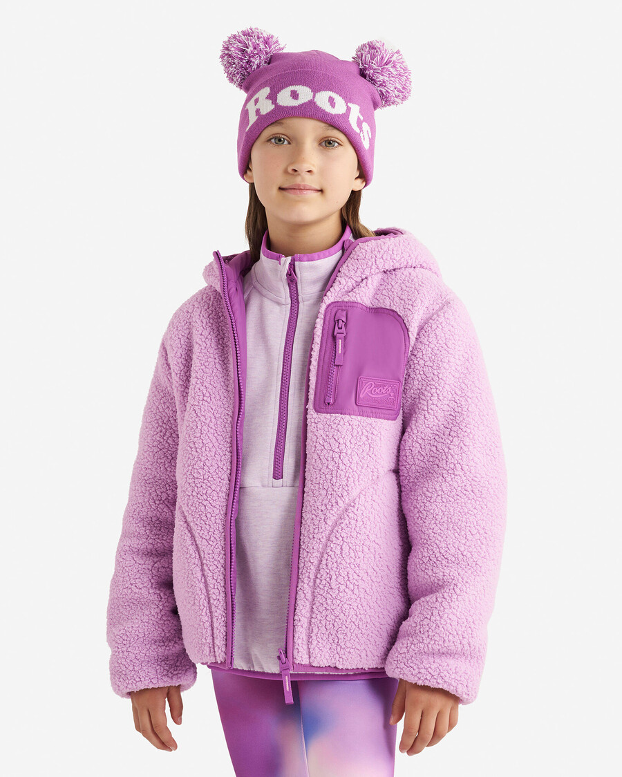 chaqueta polar reversible de piel de oveja para niños