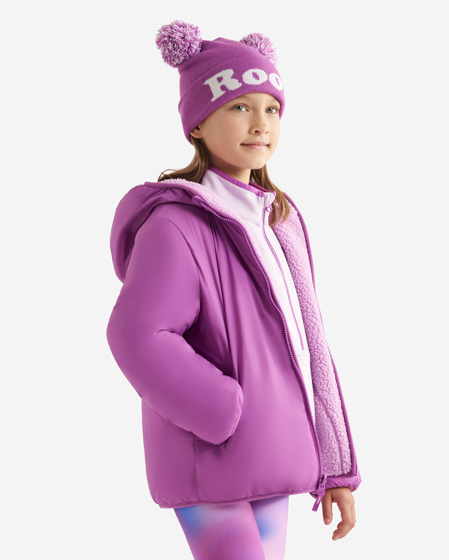 chaqueta polar reversible de piel de oveja para niños
