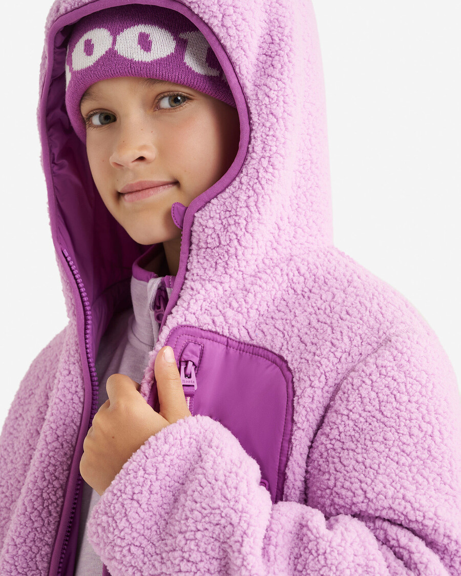 chaqueta polar reversible de piel de oveja para niños