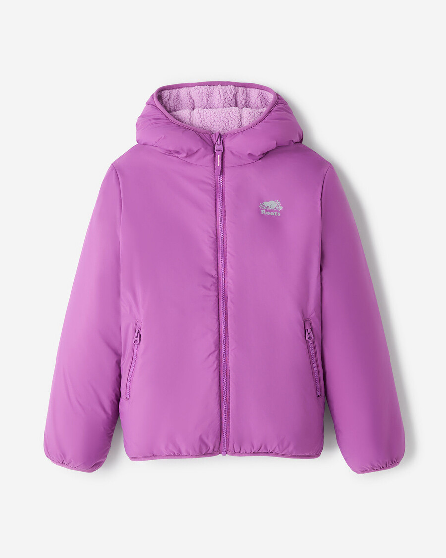 chaqueta polar reversible de piel de oveja para niños