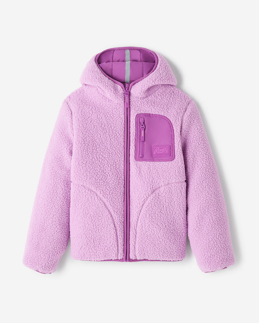 chaqueta polar reversible de piel de oveja para niños