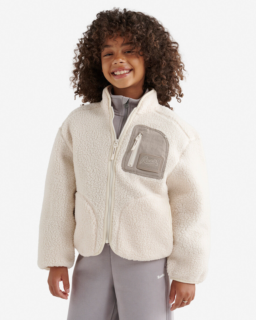 chaqueta polar de piel de oveja alta para niños