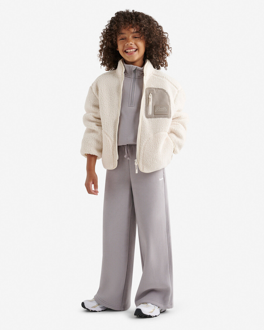 chaqueta polar de piel de oveja alta para niños