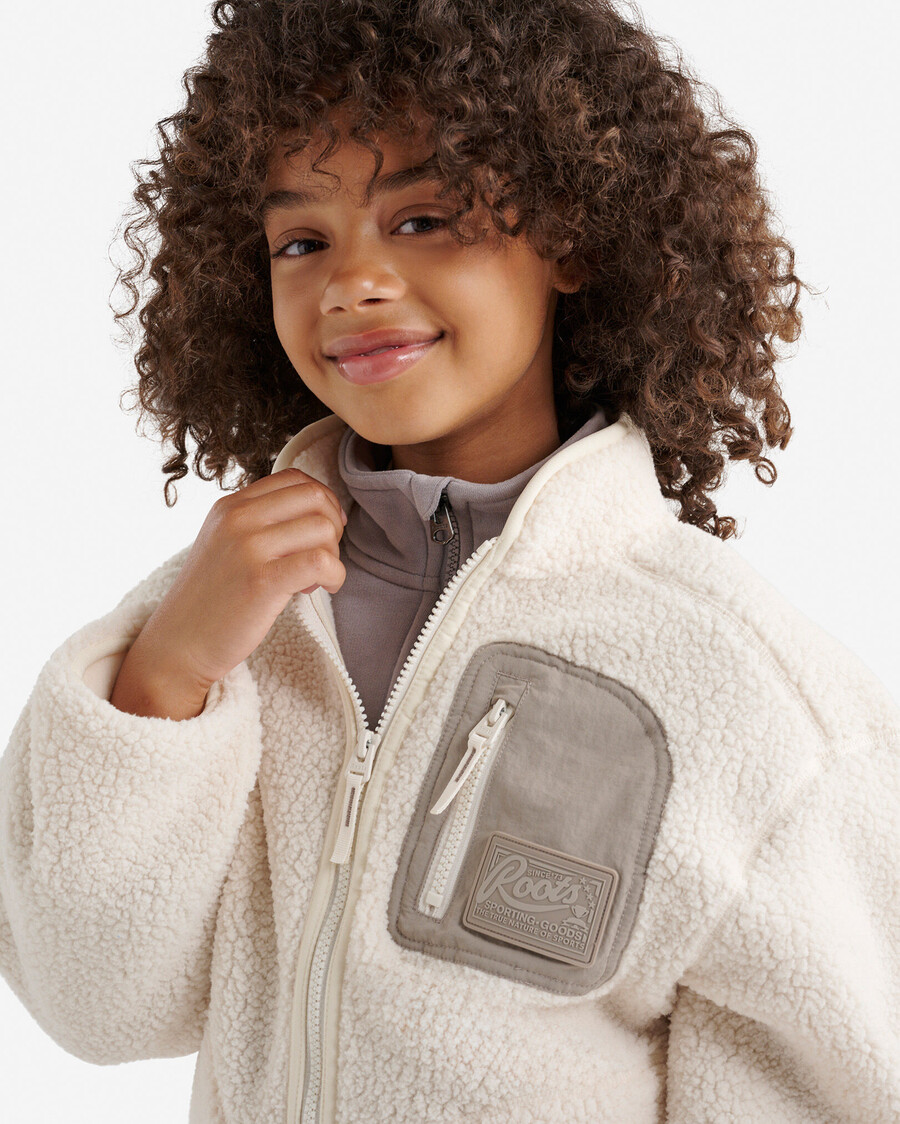 chaqueta polar de piel de oveja alta para niños