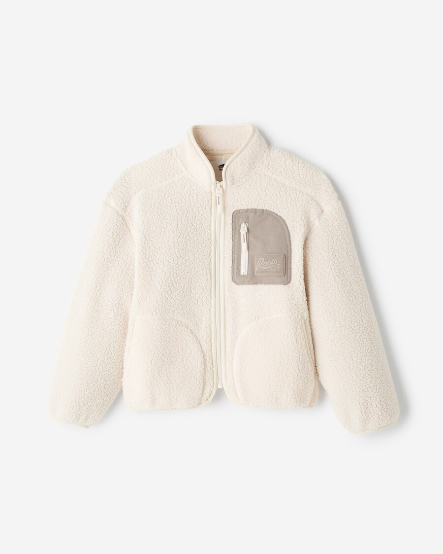chaqueta polar de piel de oveja alta para niños