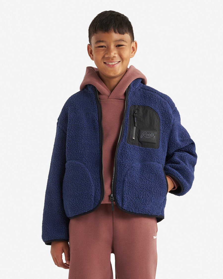chaqueta polar de piel de oveja alta para niños