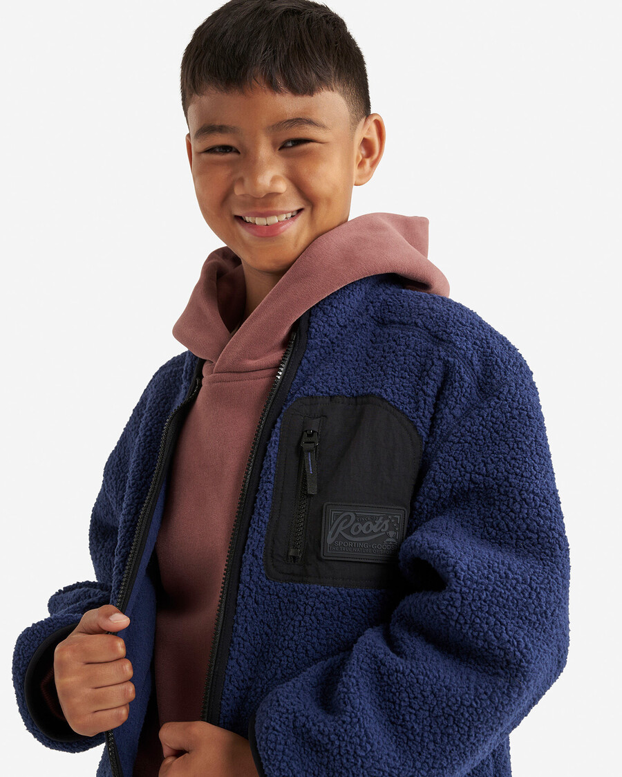 chaqueta polar de piel de oveja alta para niños