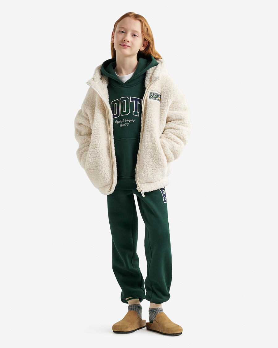 sudadera con capucha y cremallera completa de lana de oveja creekside para niños