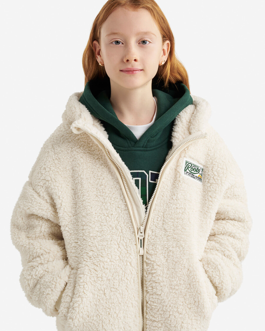 sudadera con capucha y cremallera completa de lana de oveja creekside para niños