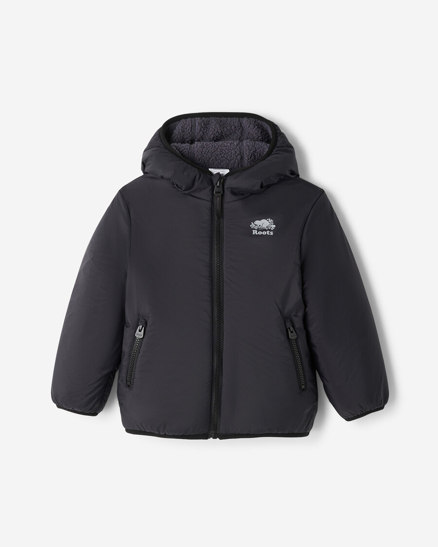 chaqueta polar reversible de piel de oveja para niños pequeños