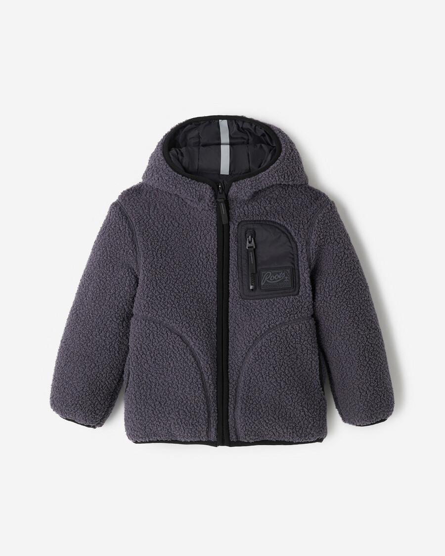 chaqueta polar reversible de piel de oveja para niños pequeños