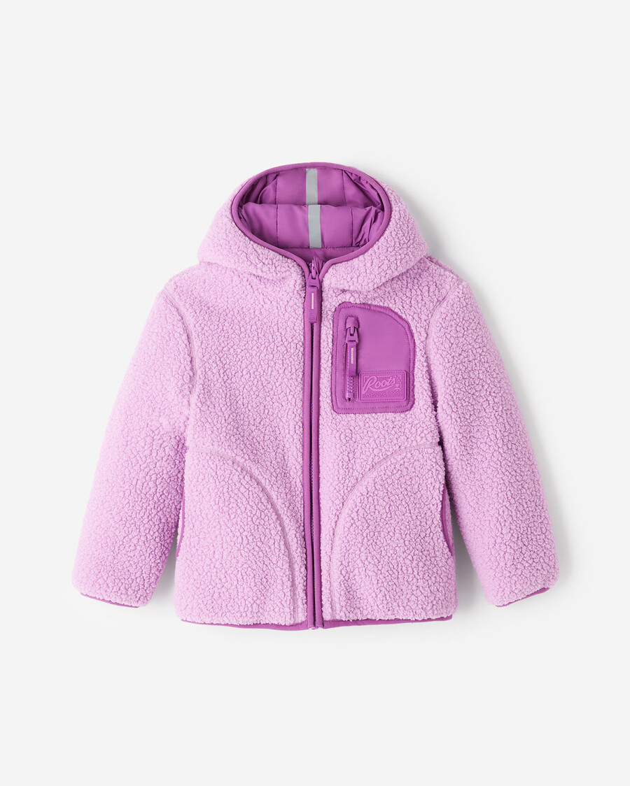 chaqueta polar reversible de piel de oveja para niños pequeños