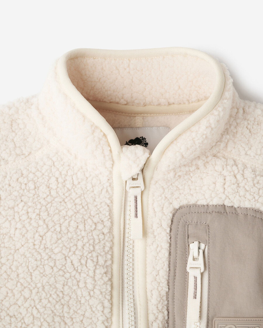 chaqueta polar de piel de oveja alta para niños pequeños