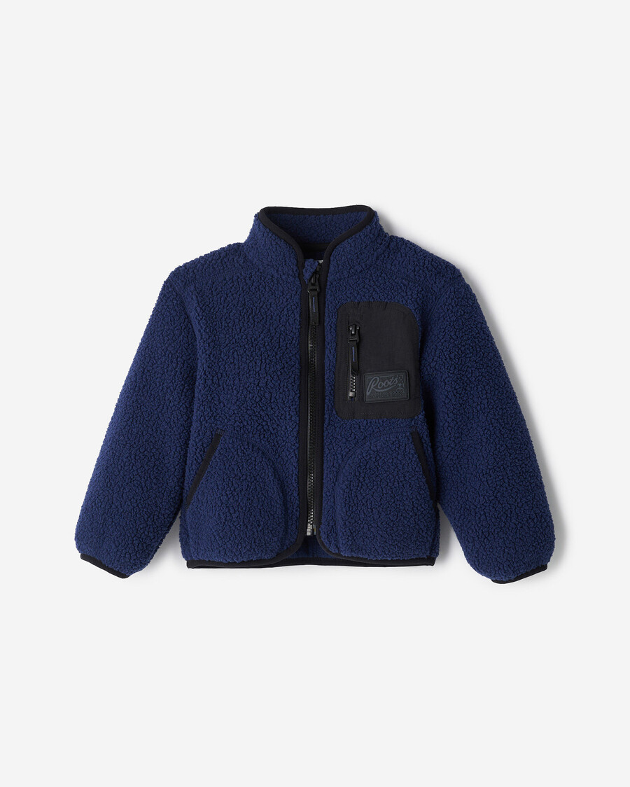 chaqueta polar de piel de oveja alta para niños pequeños