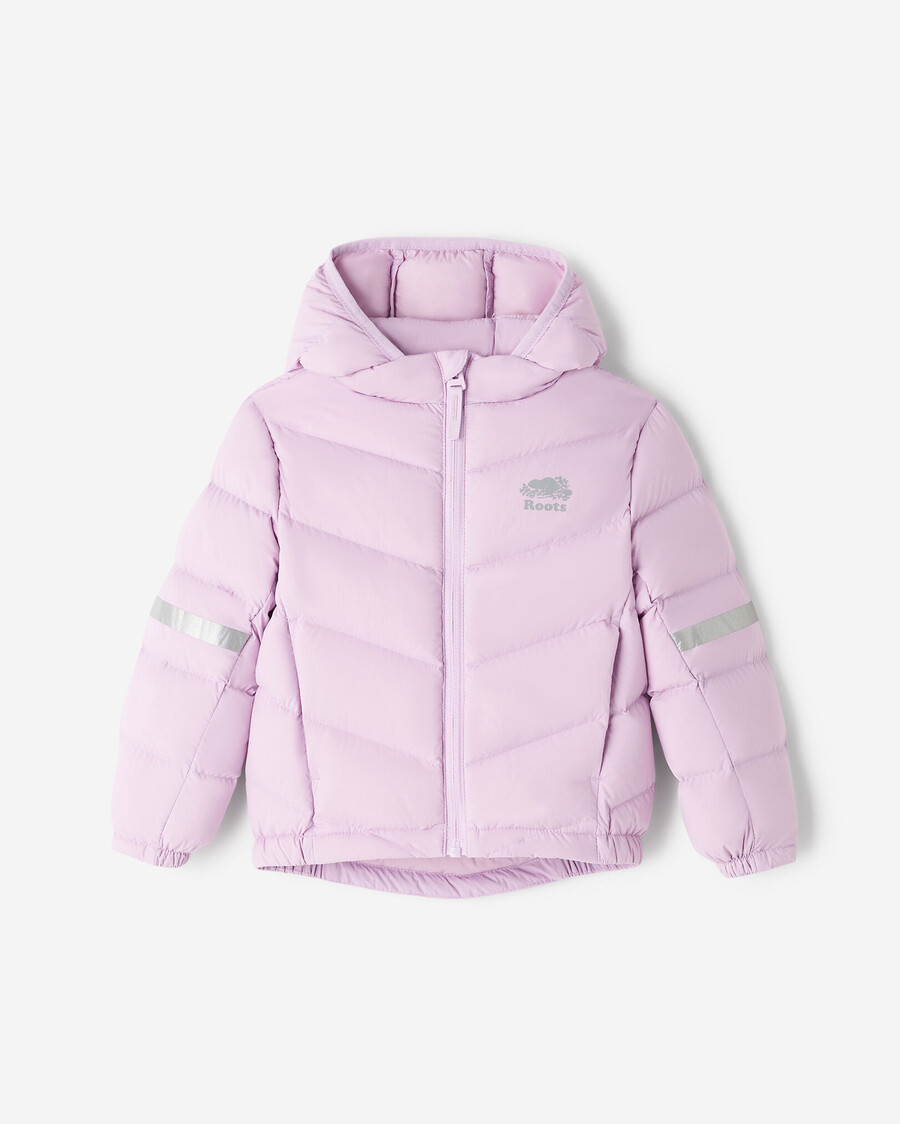 chaqueta plegable de plumón roots para niños pequeños