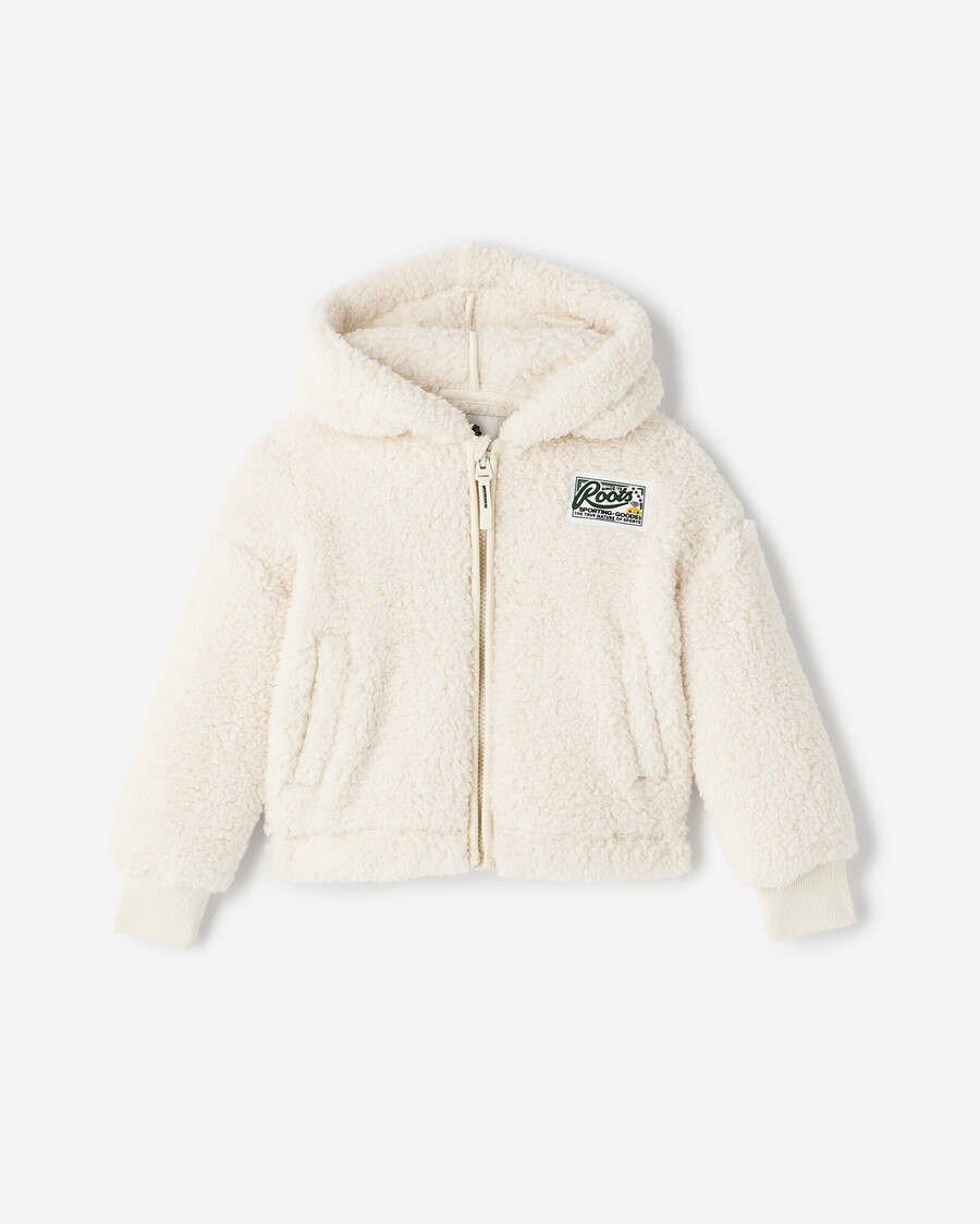 sudadera con capucha y cremallera completa de lana de oveja creekside para niños pequeños