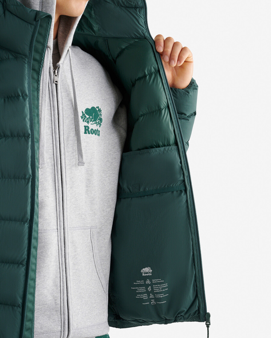 chaqueta plegable roots down
