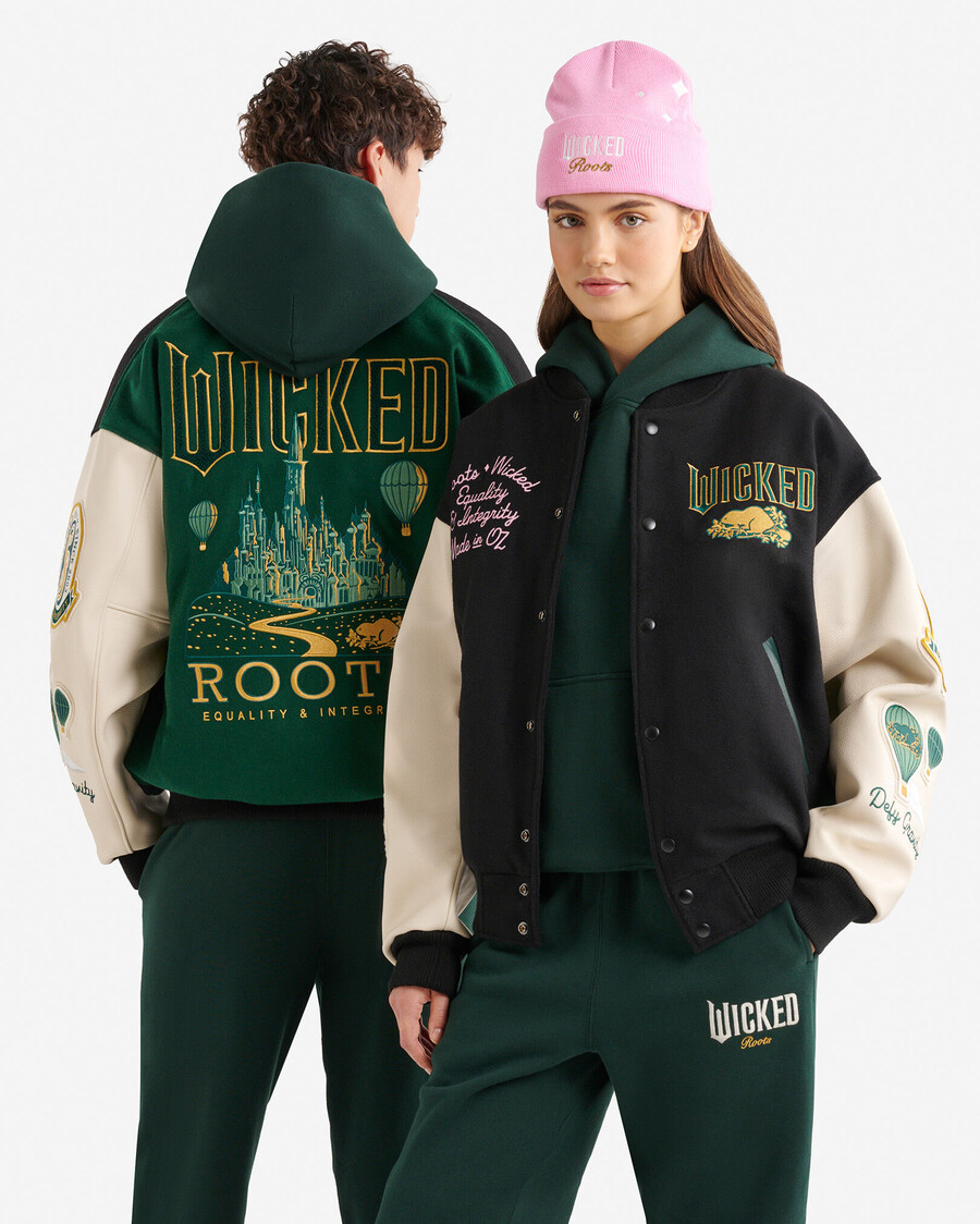 chaqueta universitaria roots x wicked