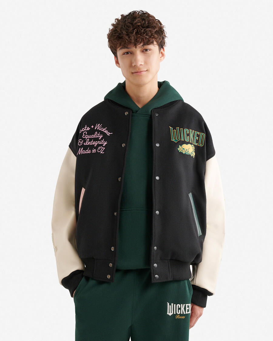 chaqueta universitaria roots x wicked