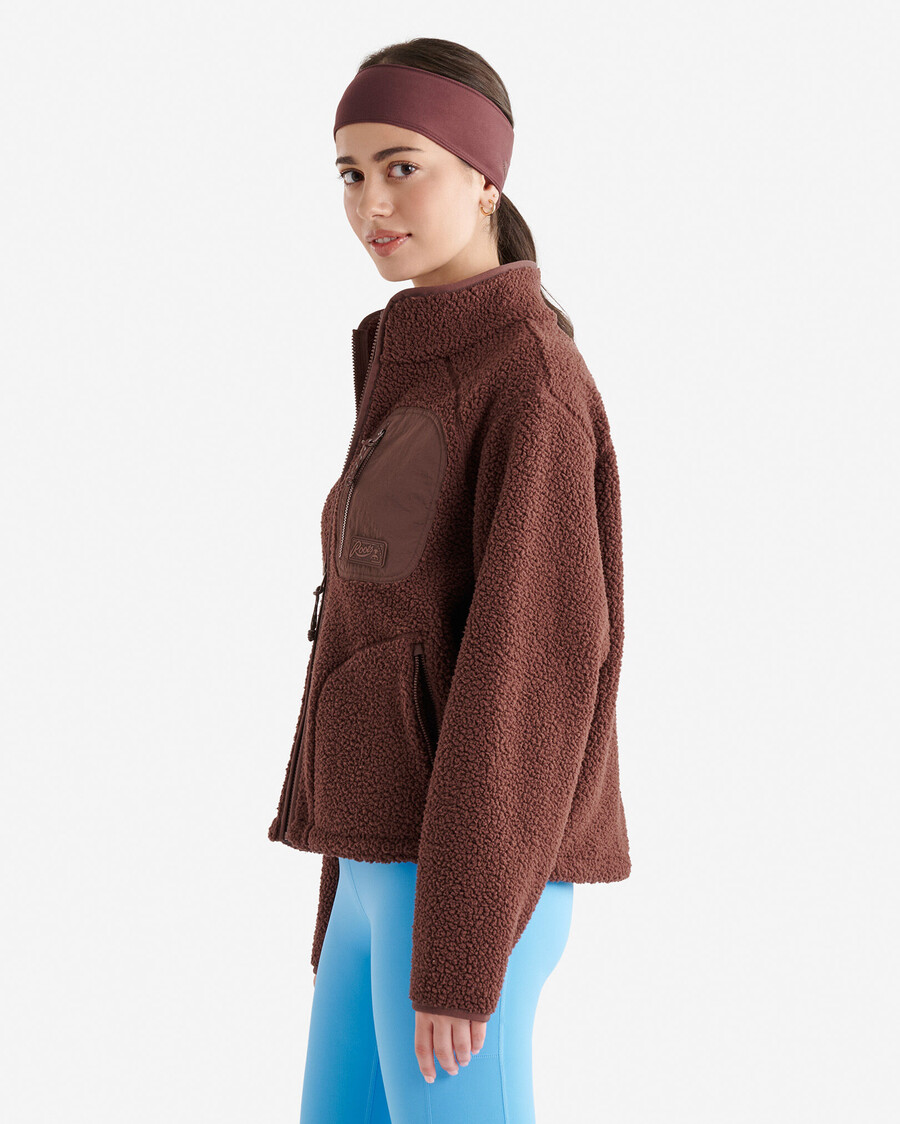 chaqueta de polar de piel de oveja alta