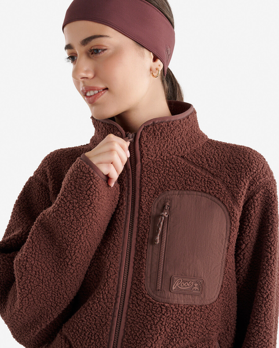 chaqueta de polar de piel de oveja alta