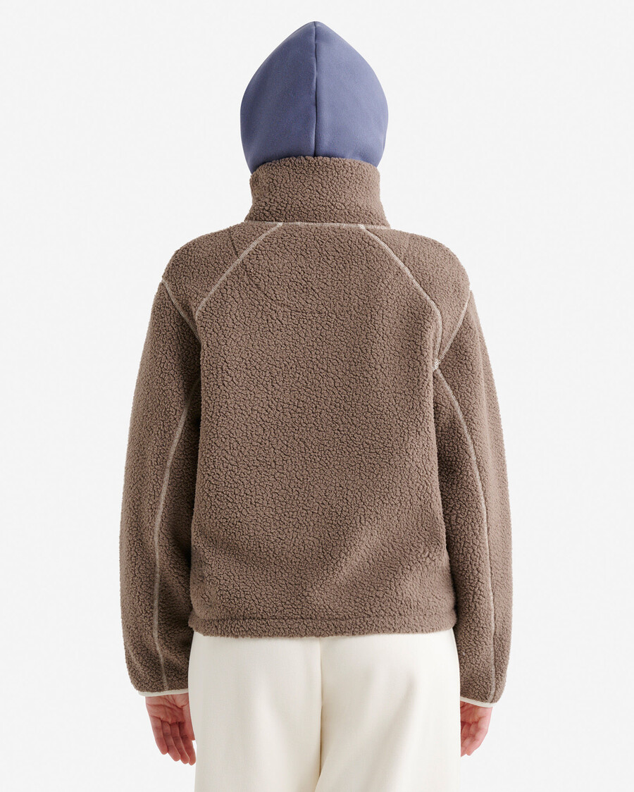 chaqueta de polar de piel de oveja alta