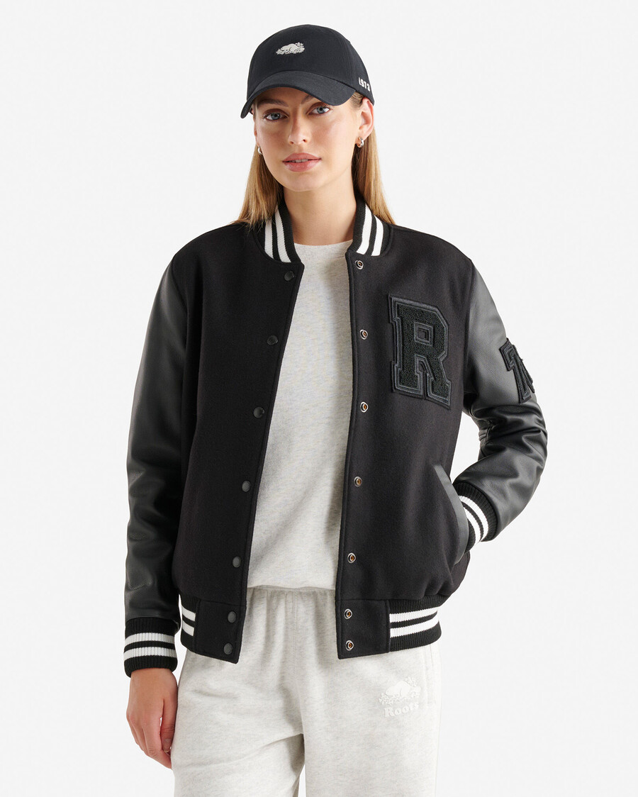 chaqueta universitaria vintage para mujer