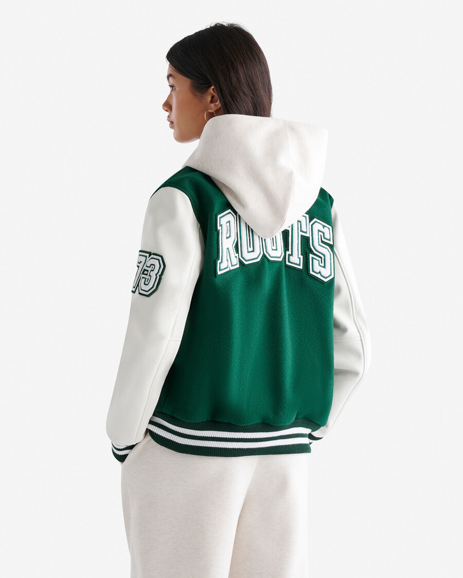 chaqueta universitaria vintage para mujer