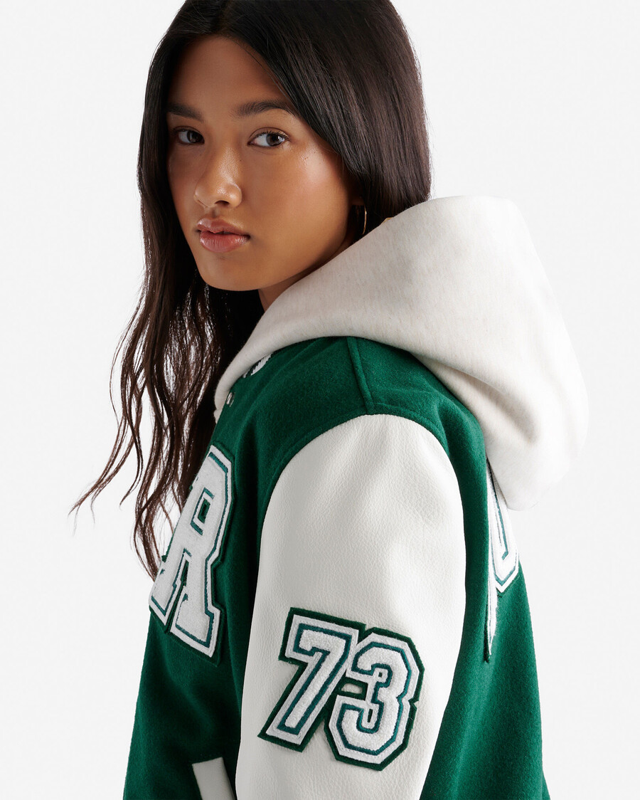 chaqueta universitaria vintage para mujer