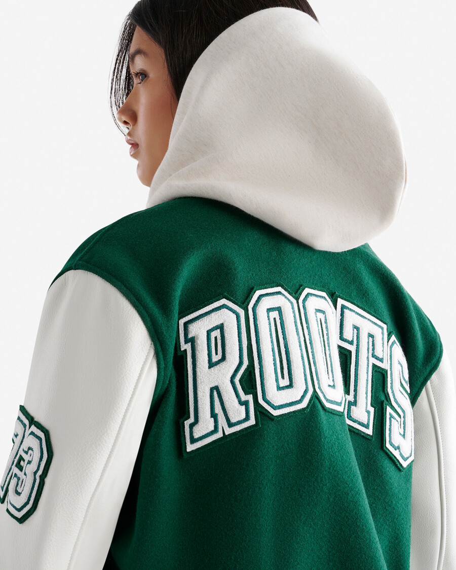 chaqueta universitaria vintage para mujer