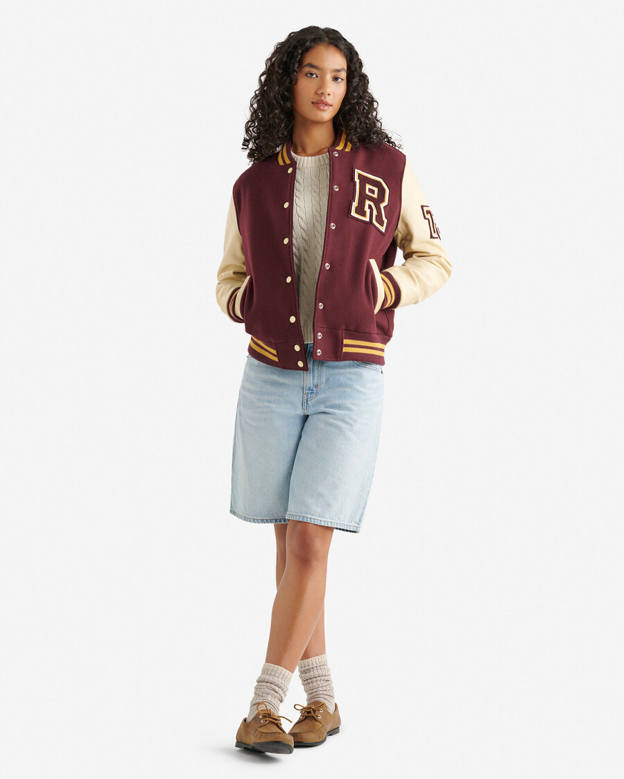 chaqueta universitaria vintage para mujer
