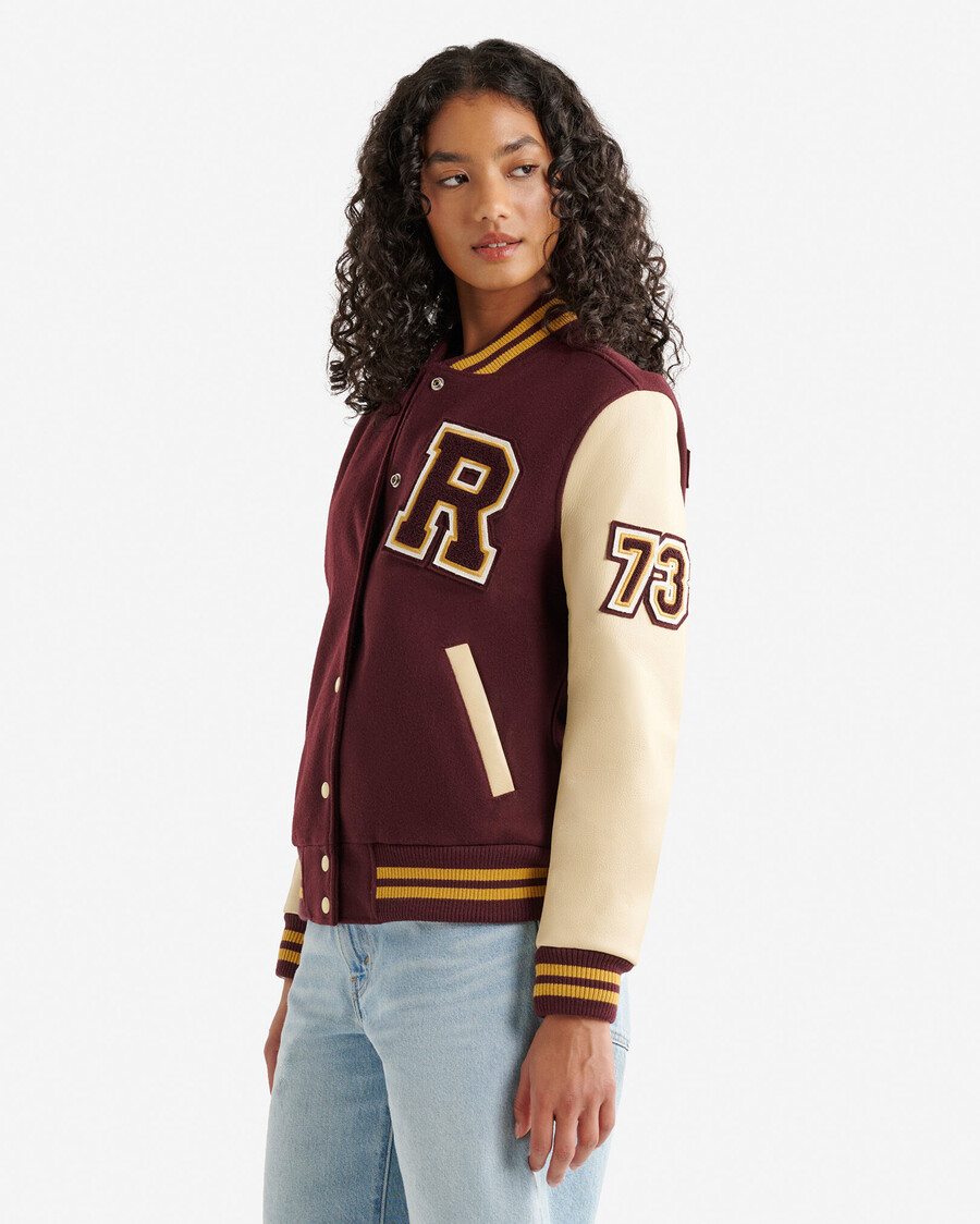 chaqueta universitaria vintage para mujer