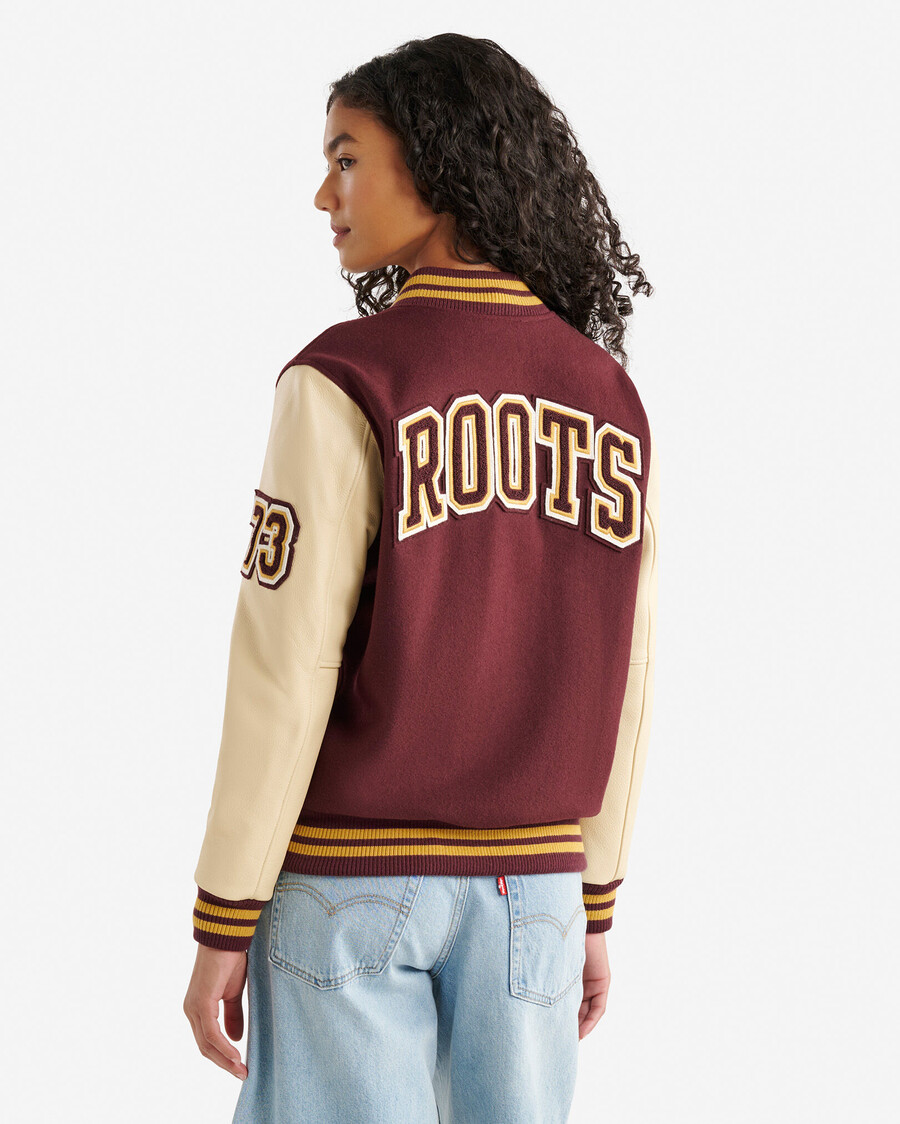 chaqueta universitaria vintage para mujer