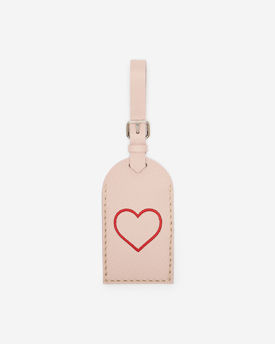 etiqueta de equipaje con forma de corazón cervino