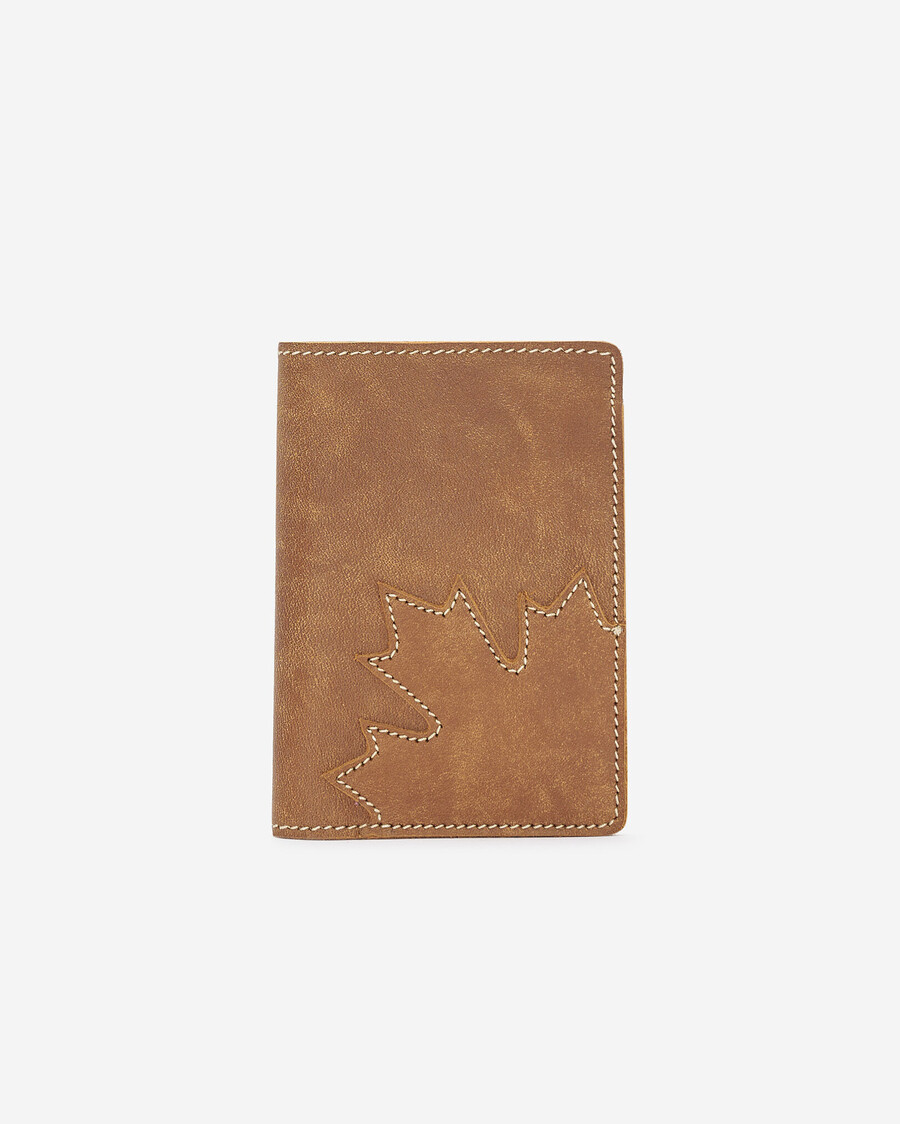 funda para tarjeta de pasaporte con diseño de hoja de arce