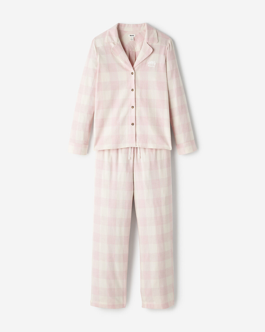 conjunto de pijama a cuadros para mujer