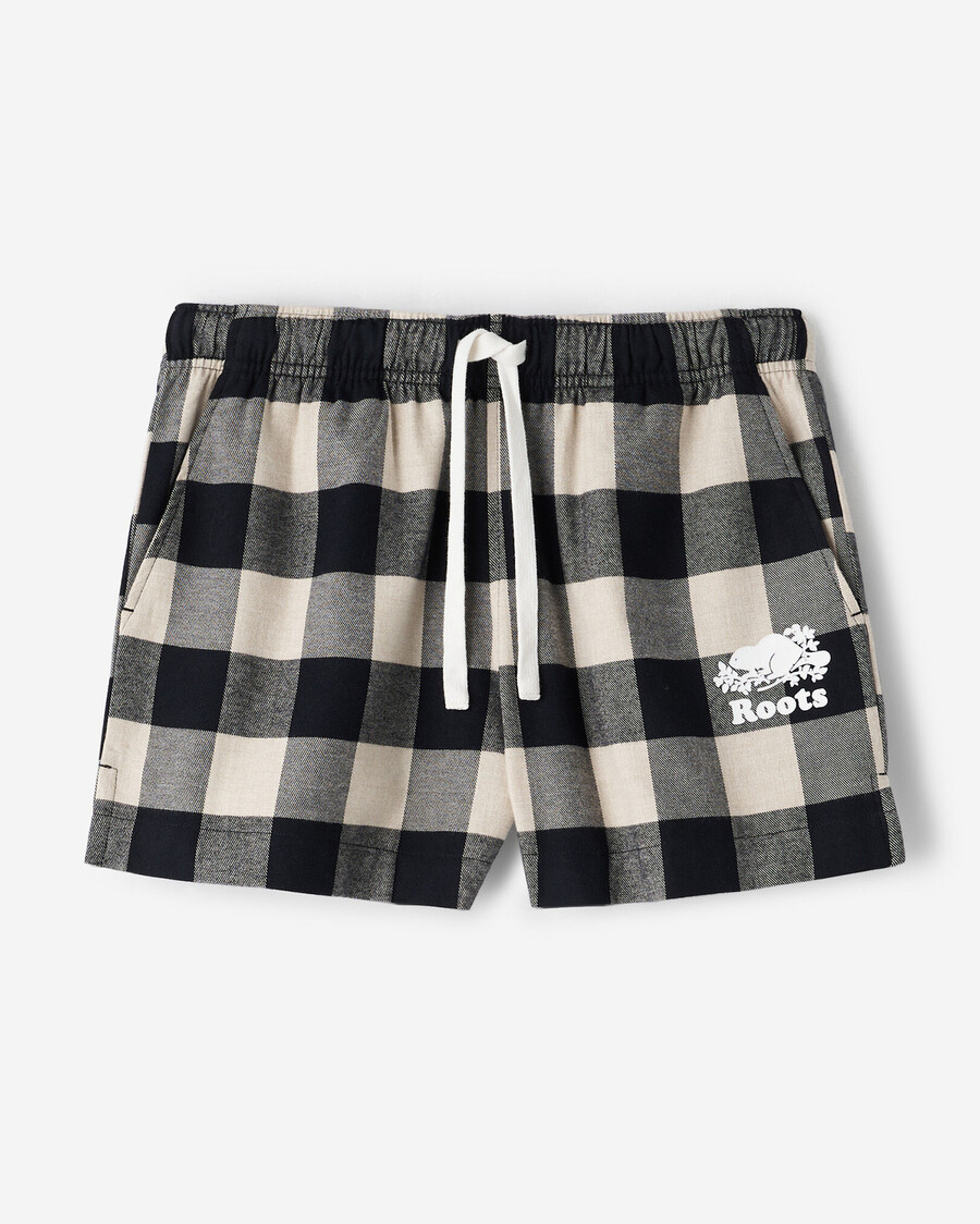 pantalón corto de pijama a cuadros para mujer