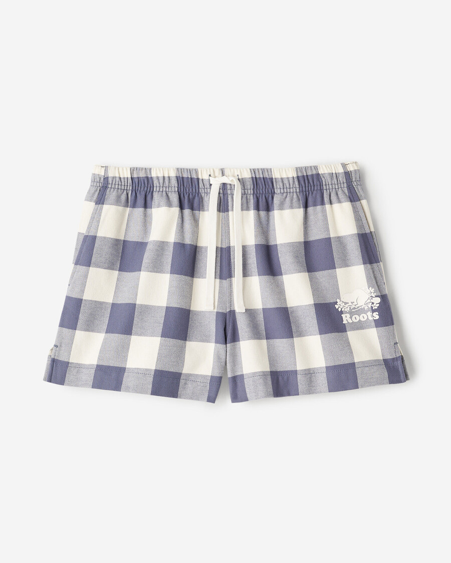 pantalón corto de pijama a cuadros para mujer