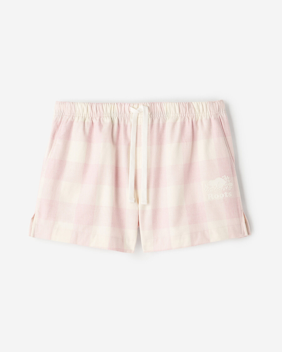 pantalón corto de pijama a cuadros para mujer