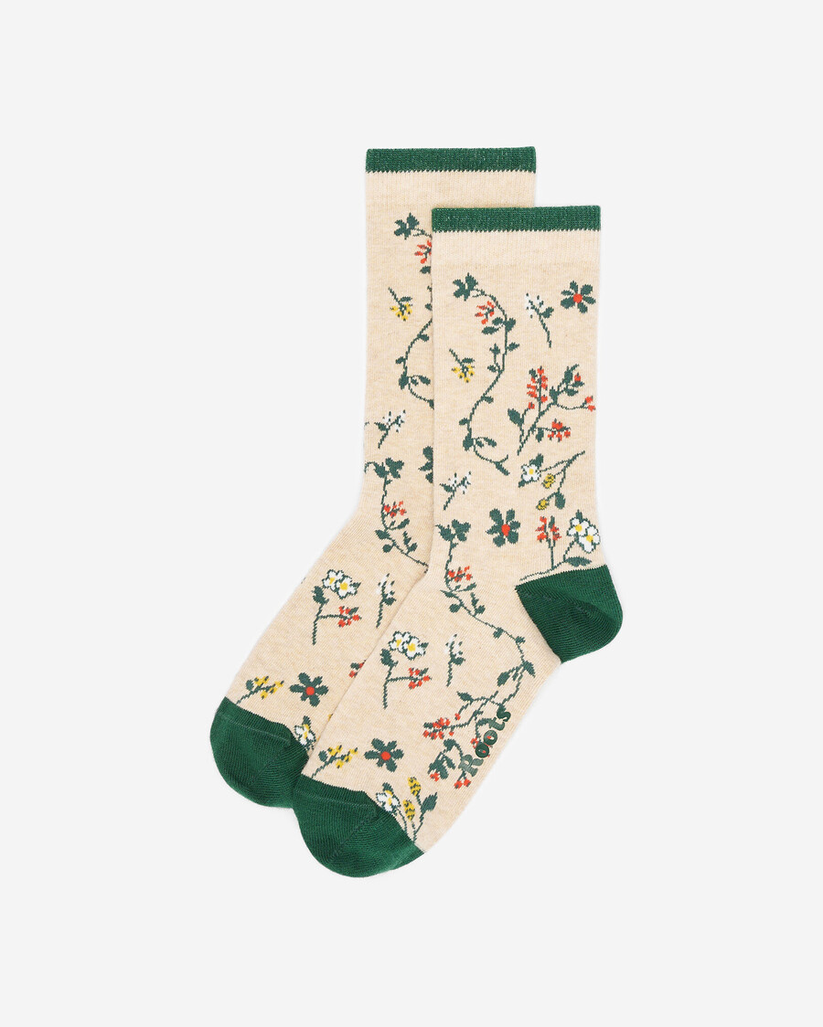 calcetín floral para mujer