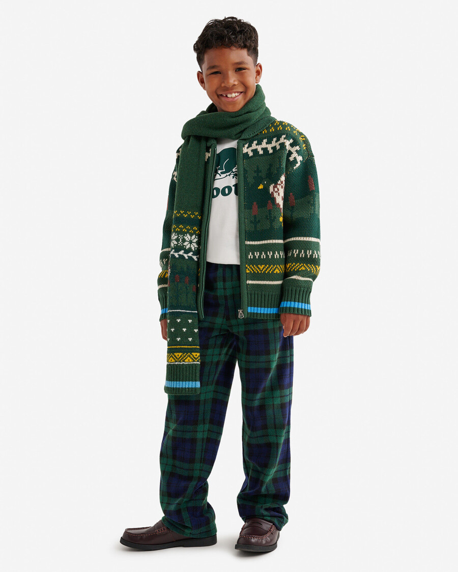 cárdigan infantil con chal fair isle