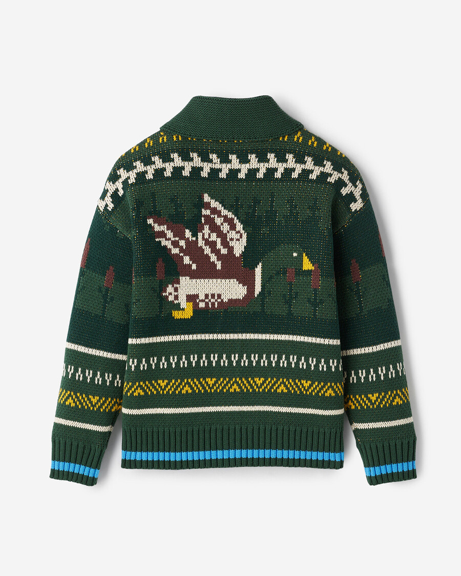cárdigan infantil con chal fair isle