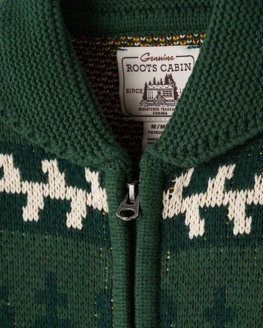 cárdigan infantil con chal fair isle