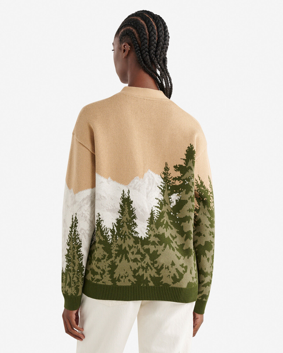 cárdigan con intarsia de paisaje